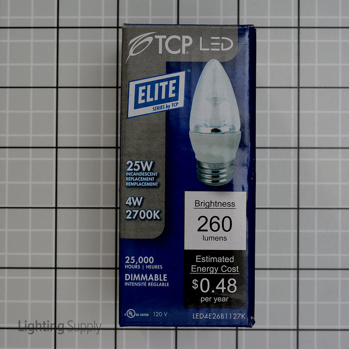 TCP LED 4W B11 Dimmable 2700K E26 (LED4E26B1127K)
