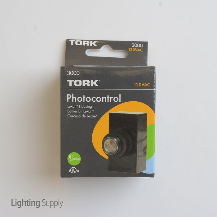 Tork 120V Button Style 3000 Series Flush Mounting Lexan Housing Photocontrol 2000W Maximum Incandescent 1800W Ballasted 600W LED (3000)