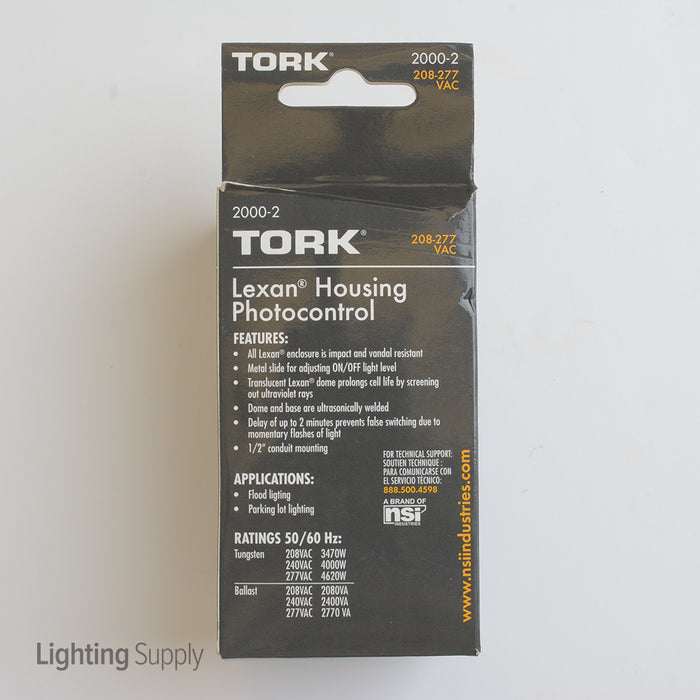 Tork 208V-277V Fixed Nipple Photocell 3470-4620W Incandescent 2080-2770W Ballasted 1040-1385W LED (2000-2)