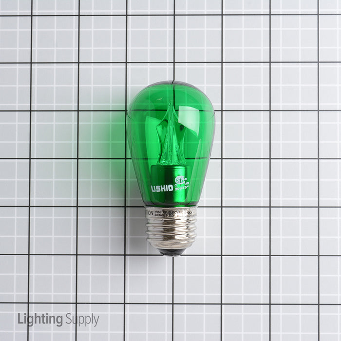 USHIO 2W S14 LED 120V Medium E26 Base Green Dimmable Bulb (1003932)