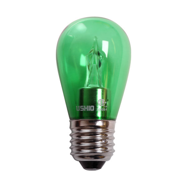 USHIO 2W S14 LED 120V Medium E26 Base Green Dimmable Bulb (1003932)