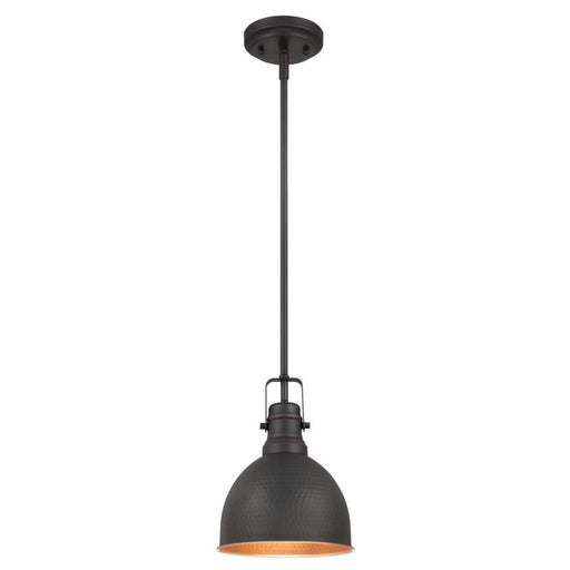 Westinghouse 1 Light Mini Pendant Hammered Oil Rubbed Bronze Finish With Highlights (6345600)
