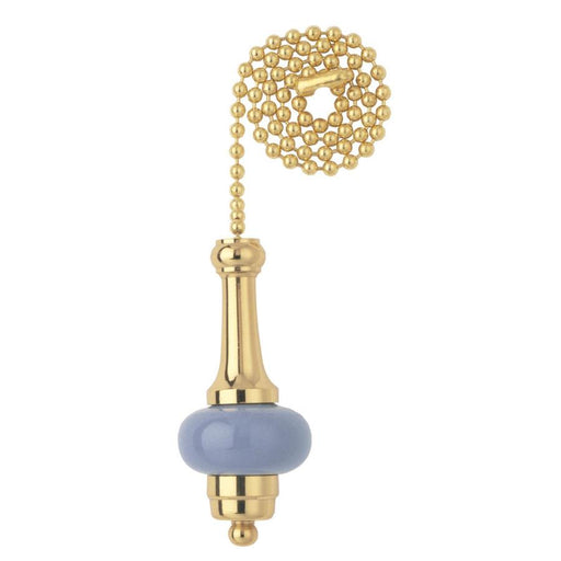 Westinghouse Brass Finish And Ceramic Blue Accent Pull Chain (7709700)