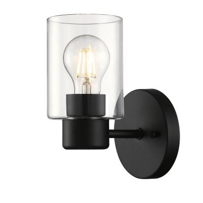 Westinghouse Sylvestre 1-Light Indoor Wall Fixture Matte Black Finish With Clear Glass (6115500)
