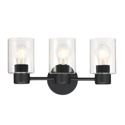 Westinghouse Sylvestre 3-Light Indoor Wall Fixture Matte Black Finish With Clear Glass (6115600)