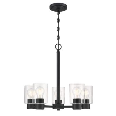 Westinghouse Sylvestre 5-Light Indoor Chandelier Matte Black Finish With Clear Glass (6115300)