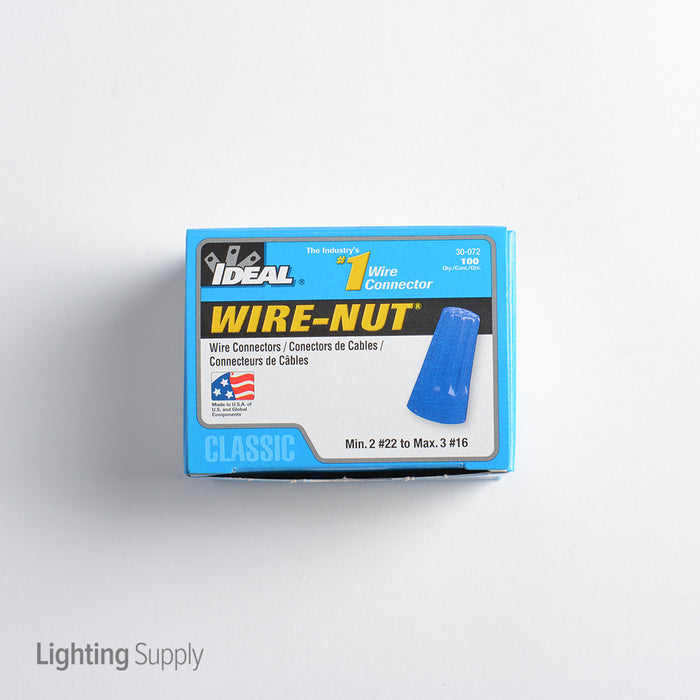 Ideal Wire-Nut Wire Connector Model 72B Blue 100 Per Box (30-072)