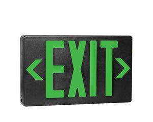 Black Exit Sign with Green Letters