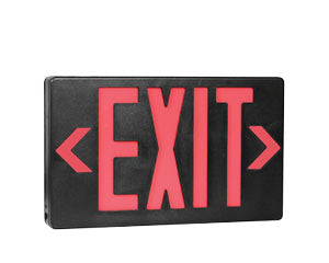 Black Exit Sign with Red Letters