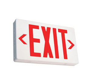 White Exit Sign with Red Letters