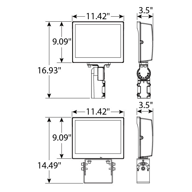 ATLAS Origin Series Large Flood Selectable 83W/102W/140W 3000K/4000K/5000K 120-277V Bronze Selectable Photocontrol Slipfitter/Trunnion Mount Bronze (SLF10-20L)