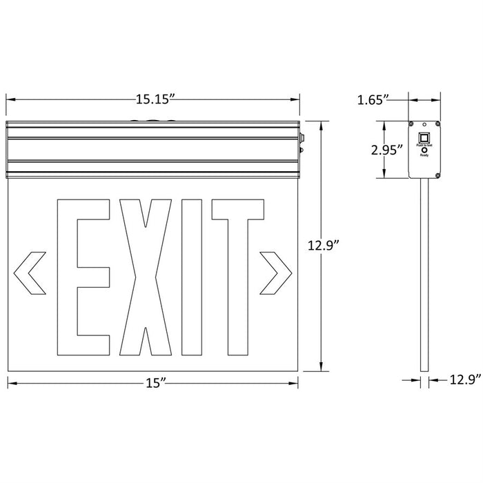 Sunlite LED Exit Fixture Surface Mount (05277-SU)