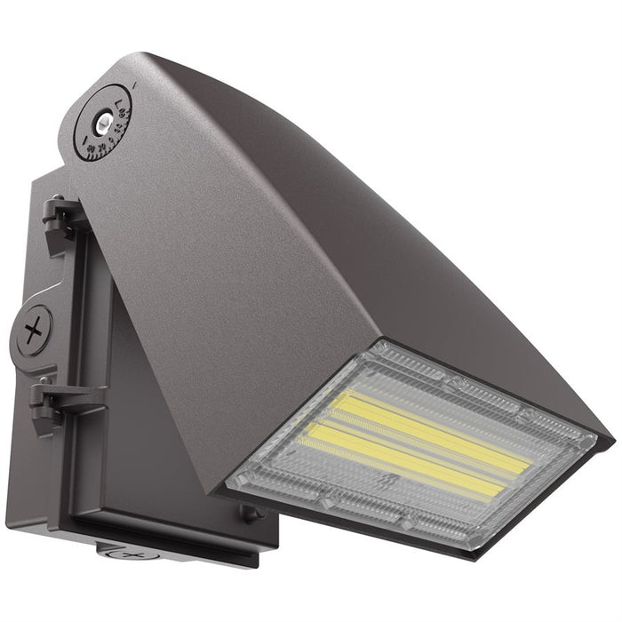 Sunlite LFX/SWP/HMW/3SCT/PC/BRZ/G3 Slim Adjustable LED Wall Pack Wattage/CCT Selectable 20W/40W/60W/80W 3000K/4000K/5000K 120-347V Dimmable Photocell Bronze (08562-SU)