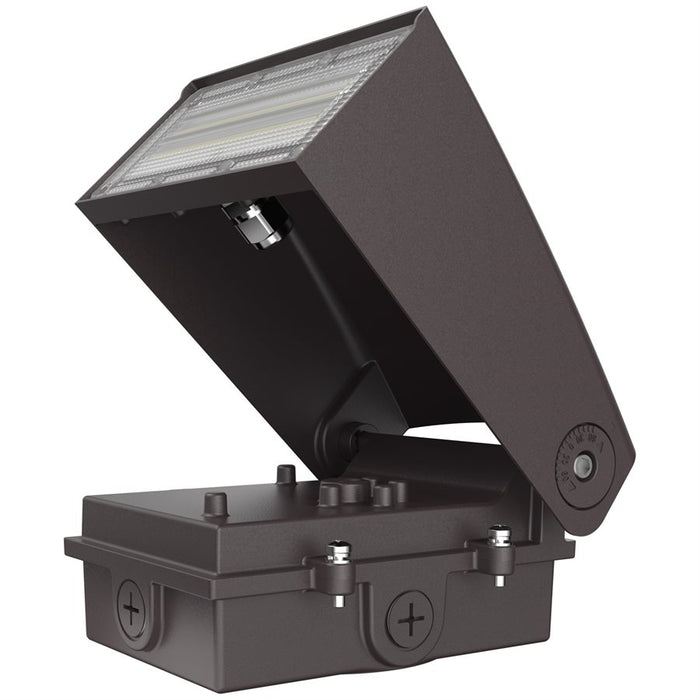 Sunlite LFX/SWP/HMW/3SCT/PC/BRZ/G3 Slim Adjustable LED Wall Pack Wattage/CCT Selectable 20W/40W/60W/80W 3000K/4000K/5000K 120-347V Dimmable Photocell Bronze (08562-SU)