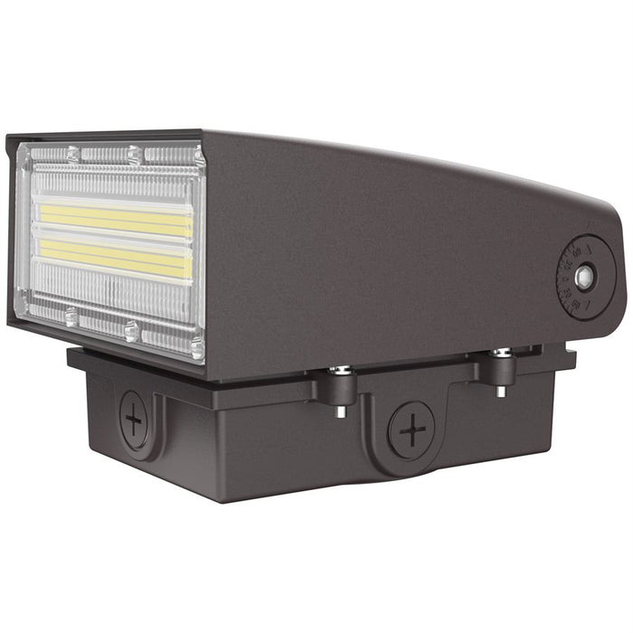 Sunlite LFX/SWP/HMW/3SCT/PC/BRZ/G3 Slim Adjustable LED Wall Pack Wattage/CCT Selectable 20W/40W/60W/80W 3000K/4000K/5000K 120-347V Dimmable Photocell Bronze (08562-SU)