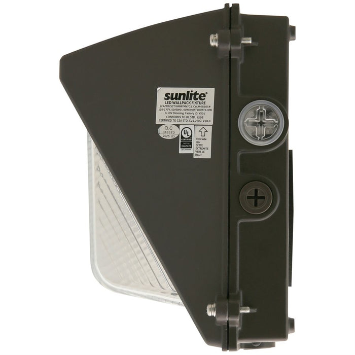 Sunlite LFX/WP/SCT/HMW/MV/PC/G3 LED Wall Pack Down Wattage/CCT Selectable 60W/90W/100W/120W 3000K/4000K/5000K 80 CRI 120-277V Dimmable Photo Sensor (08563-SU)