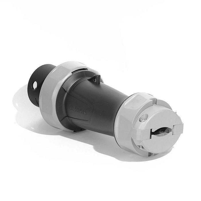 Leviton 100 Amp 600V 3-Phase 3P 4W Pin And Sleeve Plug Industrial Grade Watertight Black (4100P5WLEV)
