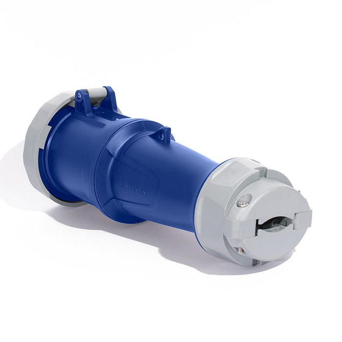 Leviton 100 Amp 120V/208V 3-Phase 4P 5W Pin And Sleeve Connector Industrial Grade Watertight Blue (5100C9WLEV)
