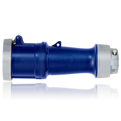 Leviton 100 Amp 250V 3-Phase 2P 3W Pin And Sleeve Connector Industrial Grade Watertight Blue (3100C6WLEV)