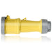 Leviton 100 Amp 125V 3-Phase 2P 3W Pin And Sleeve Connector Industrial Grade Watertight Yellow (3100C4WLEV)