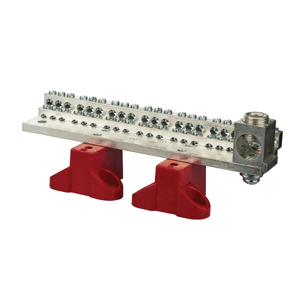 NSI 225A Stacked Neutral Bar 4-14 AWG 42 Circuits And 350 MCM-6 AWG Main Lug With Mounting Base (1042MB)