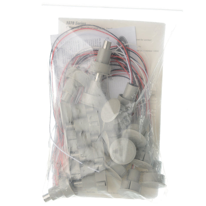 Edwards Signaling 1 Inch Diameter Recessed Steel Door SPDT Gray (1076-G)