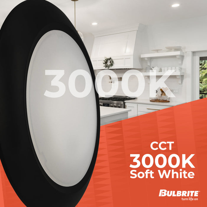 Bulbrite LED25DISC/10/930/J/BLRD/D 25W 10 Inch LED Round Disc Light 2000Lm 3000K 90 CRI 120V Dimmable Black (773278)