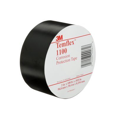 3M - 09061 Temflex Vinyl Corrosion Protection Tape 1100 2 Inch X 100 Foot Unprinted Black (7000005813)