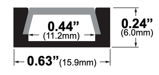 specialtyLED Linear Channel Extruded Aluminum Surface Mount With Flat Lens Milky White Polycarbonate Lens [2] Endcaps Clear Anodized Silver (LCH-1102)