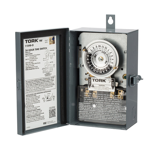 Tork 24 Hour Time Switch 40A 120V DPST Indoor/Outdoor Metal Enclosure (1103B-O)