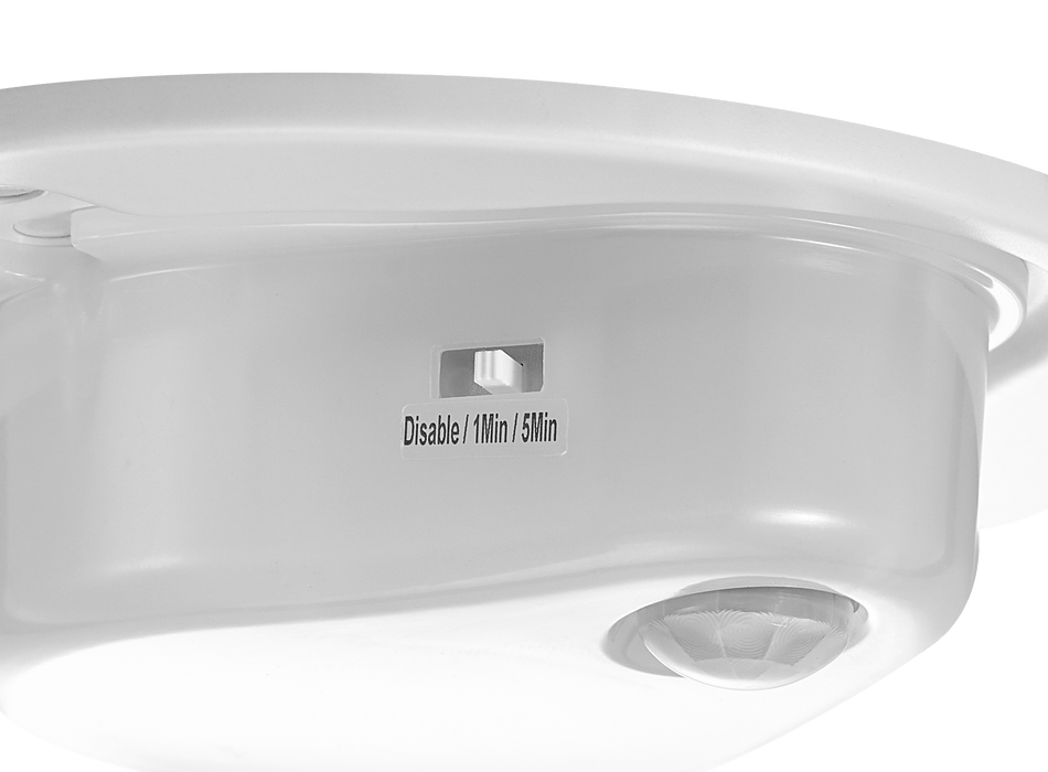ETI UTRDS-5IN-650LM-8-40K-SV-N-WT-OS 5 Inch Universal Round Utility Light With PIR Sensor 7W 650Lm 4000K 80 CRI 120V Non-Dimmable White (564213411)