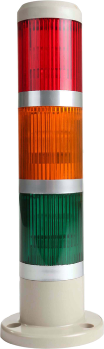 Edwards Signaling 3-High Flashing Stack Light Designed For Multi-Status Indication Lens Colors Are From Top To Bottom Red Amber Green 120VAC Surface Mount (113FS-RGA-N5)