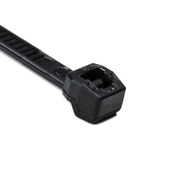 HellermannTyton Outside Serrated Cable Tie 5.7 Inch Long 30 Pounds Tensile Strength PA66HS Black 100 Per Package (118-04800)