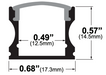 specialtyLED Linear Channel Extruded Aluminum Surface Mount With Dome Lens Milky White Polycarbonate Lens [2] Endcaps Clear Anodized Silver (LCH-1202)