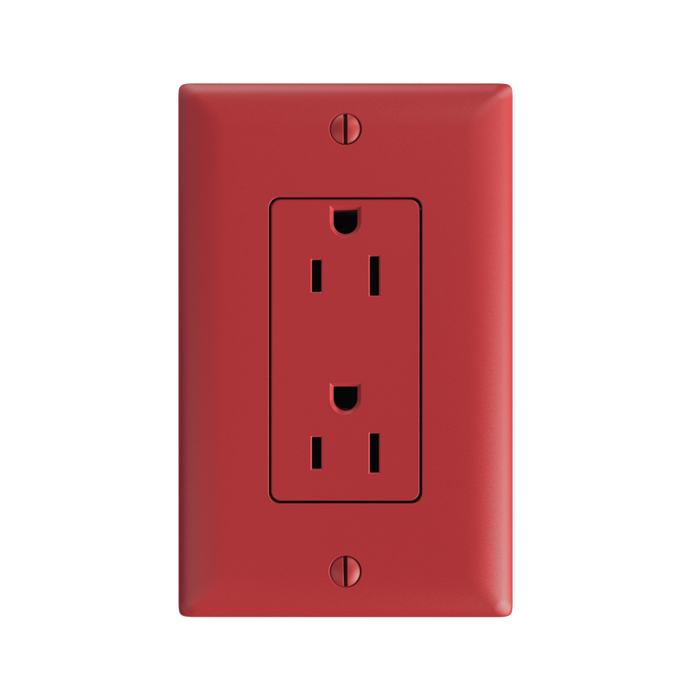 Pass and Seymour Powerhold Decorator Receptacle 15A/125V Red (TR26242DVSRED)
