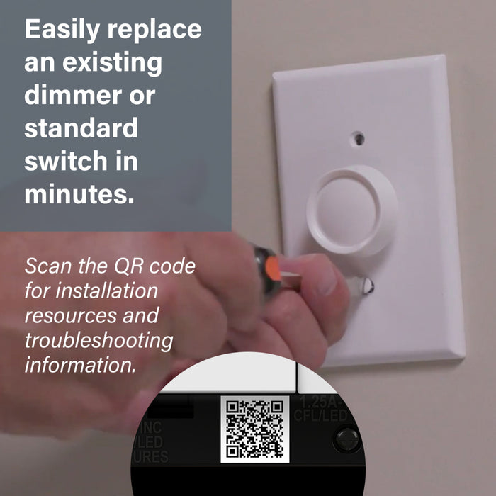 Pass and Seymour Adorne Paddle LED Dimmer 150W Single Pole 3-Way Graphite (ADPD153LG2)