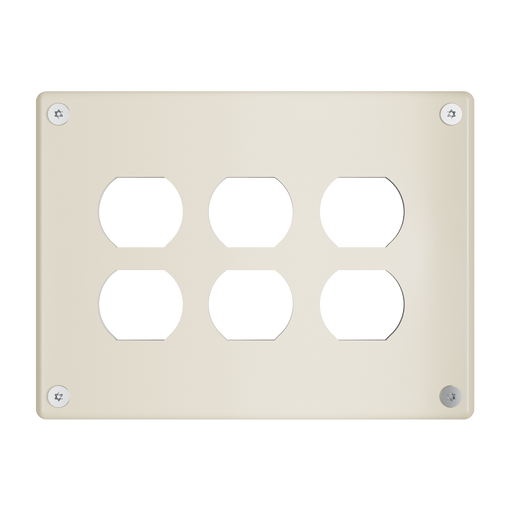 Pass and Seymour Mighty Mac WSP Series Security Wall Plate Duplex Opening 3-Gang 10-Gauge Steel Ivory Torx T-20 Head Fasteners (WSPA3D1IVYPS)