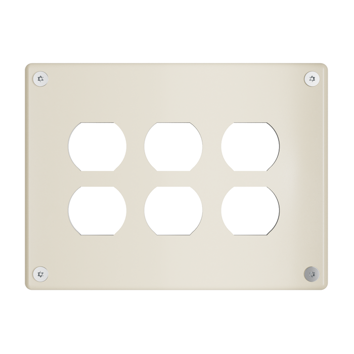Pass and Seymour Mighty Mac WSP Series Security Wall Plate Duplex Opening 3-Gang 10-Gauge Steel Ivory Torx T-20 Head Fasteners (WSPA3D1IVYPS)