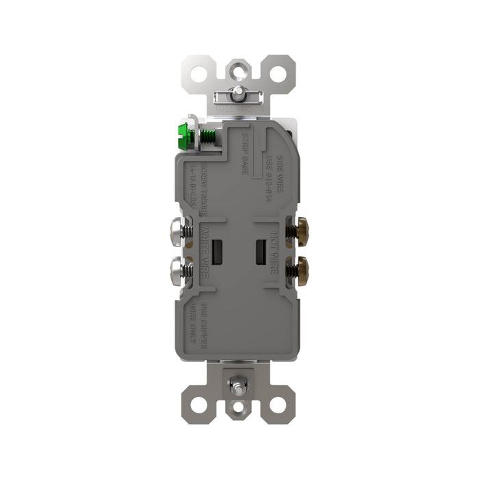 Pass and Seymour Radiant Tamper-Resistant Decorator Receptacle 20A 125V Self-Grounding White (885TR20SW)