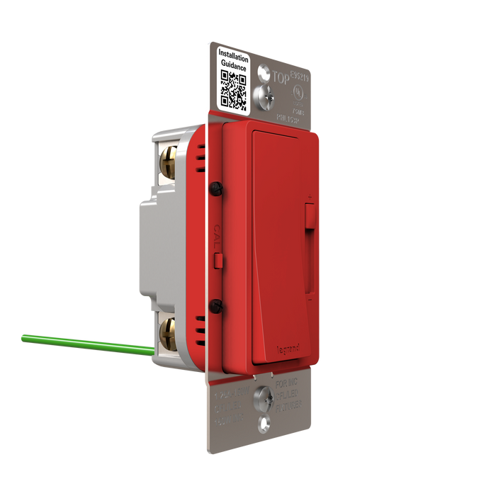 Pass and Seymour Radiant LED Dimmer 150W Single Pole 3-Way Red (RHL153PRED)