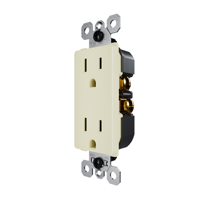 Pass and Seymour Radiant 15A 125V External Pressure Plated Outlet Tamper-Resistant Weather-Resistant Light Almond (885TREXWRLA)