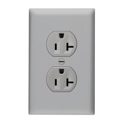 Pass and Seymour Tamper-Resistant Duplex Receptacle 20A 125V Self-Grounding Gray (3232TR20SGRY)