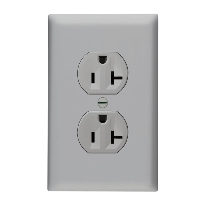 Pass and Seymour Tamper-Resistant Duplex Receptacle 20A 125V Self-Grounding Gray (3232TR20SGRY)