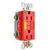 Pass and Seymour GFCI Power-Indicating Hospital-Grade Tamper-Resistant Receptacle 15A Red Amber LED (1597HGTRPIAMBRED)