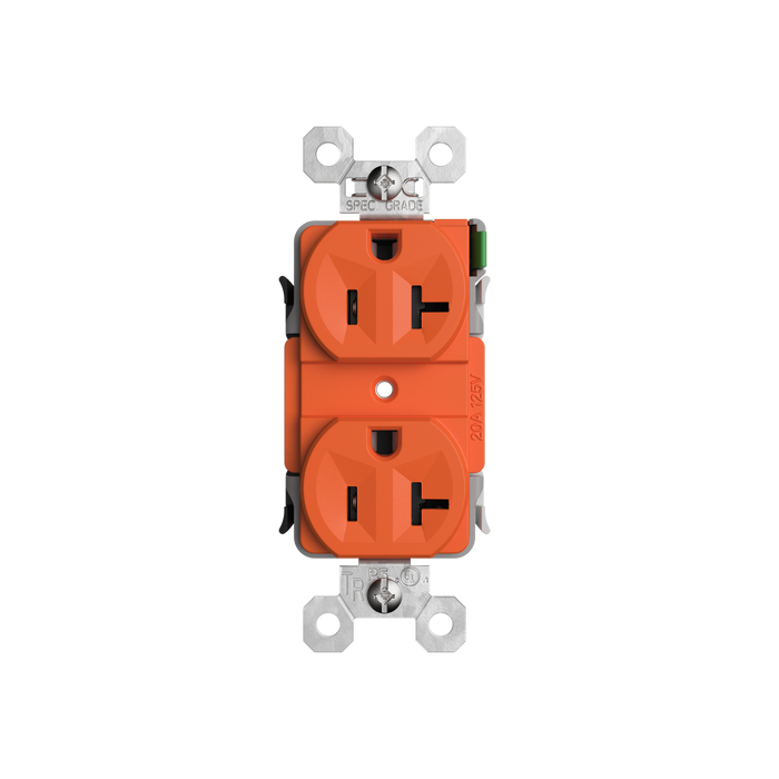 Pass and Seymour Powerhold Duplex Receptacle 20A/125V Orange (TR20DVSOR)