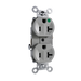 Pass and Seymour Tamper-Resistant Compact Half Controlled Duplex Receptacle 20A 125V Hospital-Grade Gray (TR8300HCHGRY)