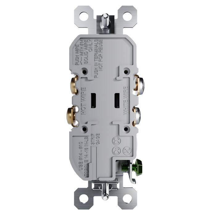 Pass and Seymour Receptacle Tamper-Resistant 15A 125V Back Wire CCA White (3232TREXW)
