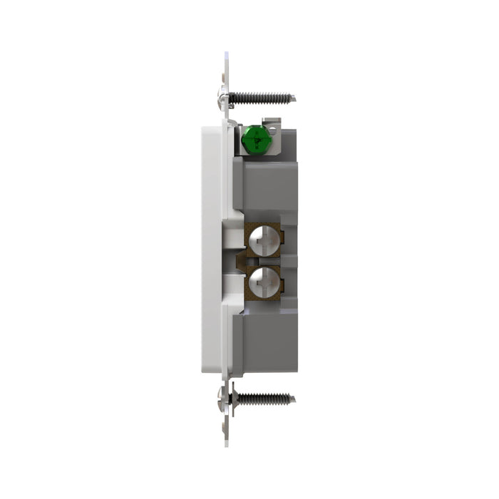 Pass and Seymour Radiant Tamper-Resistant Decorator Receptacle 20A 125V Self-Grounding White (885TR20SW)