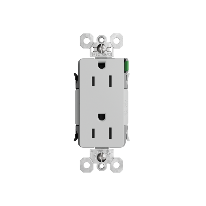 Pass and Seymour Powerhold Decorator Receptacle 15A/125V White (TR26242DVSW)