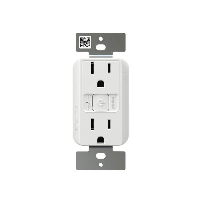 Pass and Seymour Radiant Smart 15A Receptacle With Wi-Fi Matter-Enabled White (WWMRR15WH)